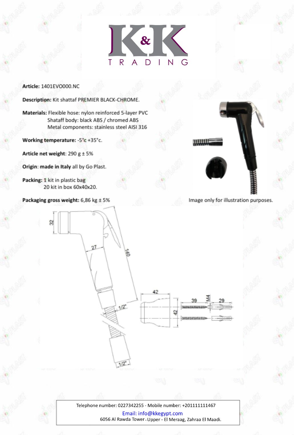 Shut Off Black/color Shut Off - Black-Chrome Premier – K&K Trading
