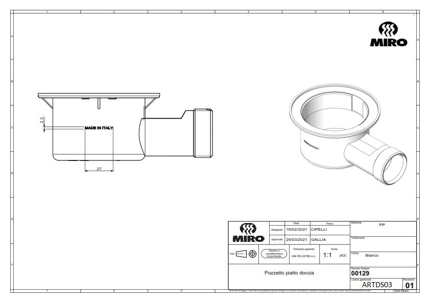 Shower Waste ARTDSO3